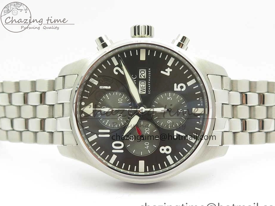 MIROTIME 0824 Stretchable Pilot Chrono 2016 IW377719 ZF 1:1 Best Edition Gray Dial on SS Bracelet A 7135